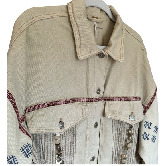 Free People‎ Embroidered Denim Jacket - Picture 2 of 8